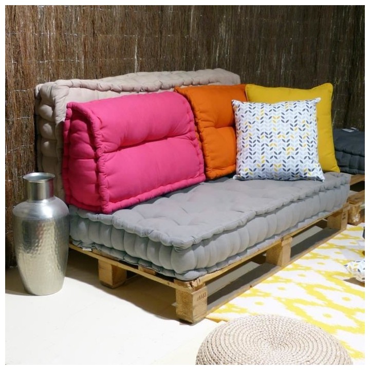 Matelas de sol 100% coton 60x120x15 cm GRIS CLAIR