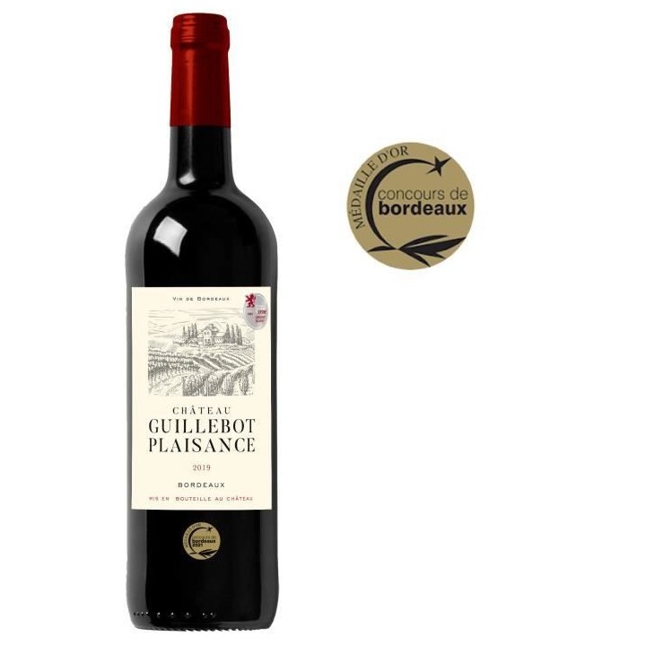 Château Guillebot Plaisance 2019 Bordeaux - Vin rouge de Bordeaux