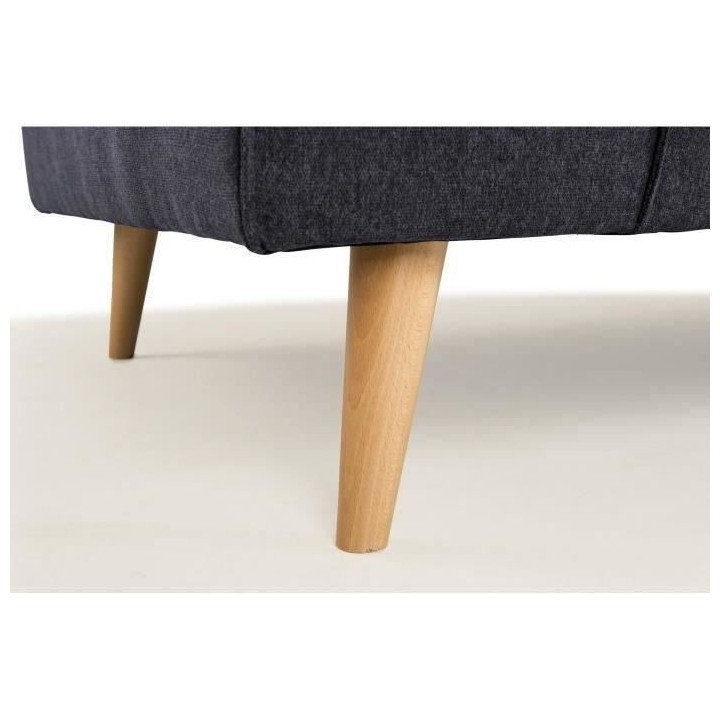 Hexagone - Canapé droit 3 places - Tissu Bleu - L 216 x P 90 x H 80 c