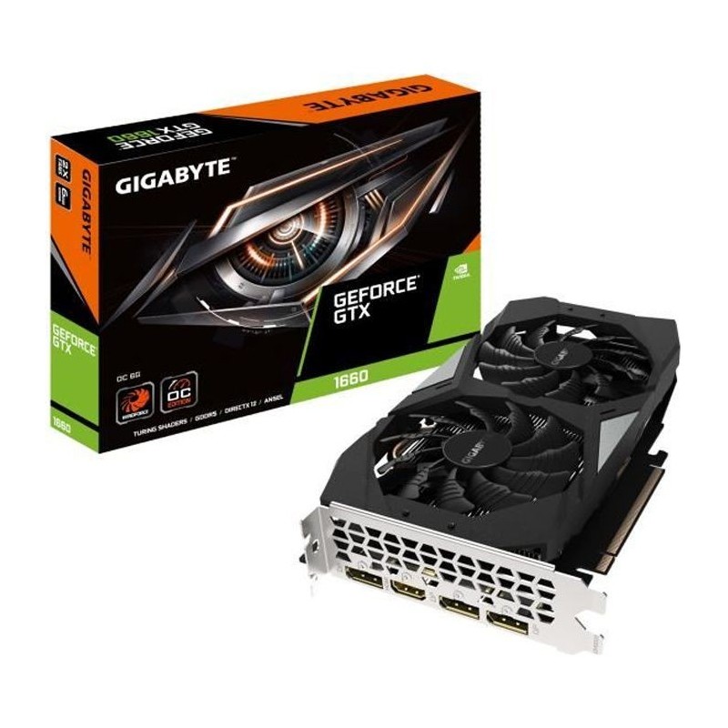 GIGABYTE Carte graphique GeForce GTX 1660 OC 6 Go (GV-N1660OC-6GD)