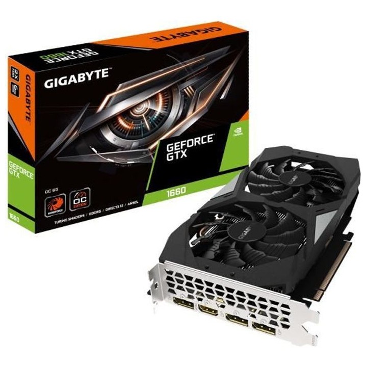 GIGABYTE Carte graphique GeForce GTX 1660 OC 6 Go (GV-N1660OC-6GD)