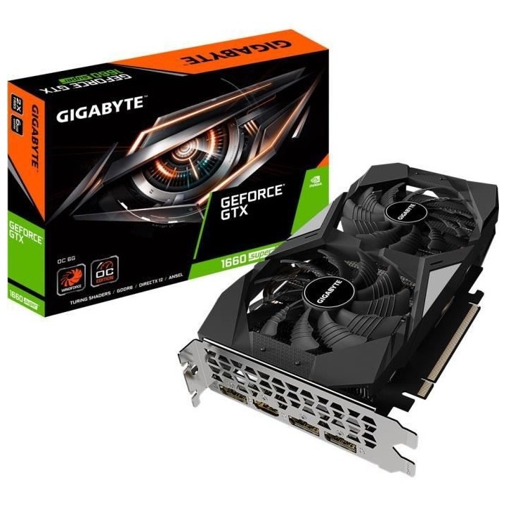 GIGABYTE Carte graphique GTX 1660 SUPER OC - 6 Go (GV-N166SOC-6GD)
