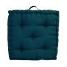 Coussin de sol Grand Format 100% Coton 60x60x15 cm BLEU CANARD