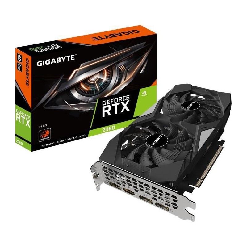 GIGABYTE - Carte Graphique GeForce RTX 2060 D6 - 6Go - GV-N2060D6-6GD