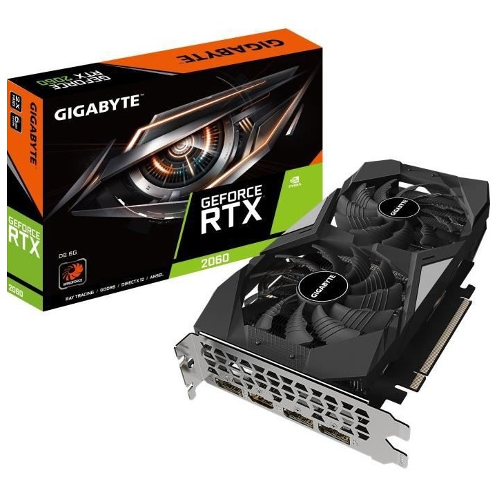 GIGABYTE - Carte Graphique GeForce RTX 2060 D6 - 6Go - GV-N2060D6-6GD