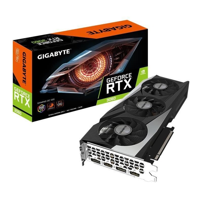 Carte Graphique GIGABYTE RTX 3060 GAMING OC 12G LHR (GV-N3060GAMING OC-12GD)