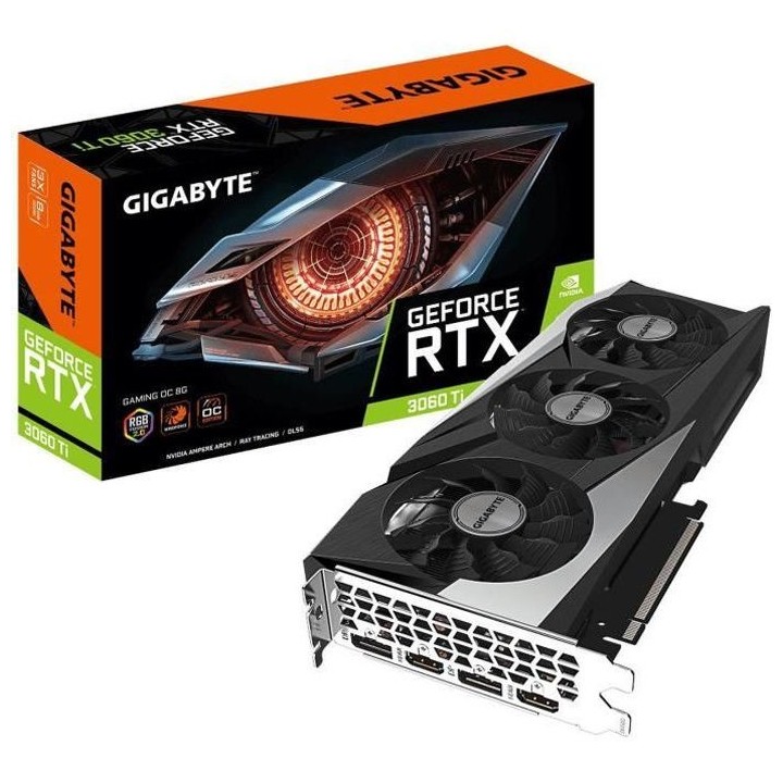 Carte Graphique - GIGABYTE - RTX3060 Ti GAMING OC 8G (rev. 2.0) - 8Go