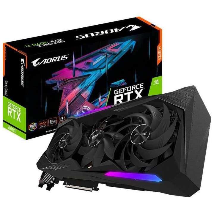 GIGABYTE AORUS GeForce RTX 3070 Ti MASTER 8 Go LHR (GV-N307TAORUS M-8G