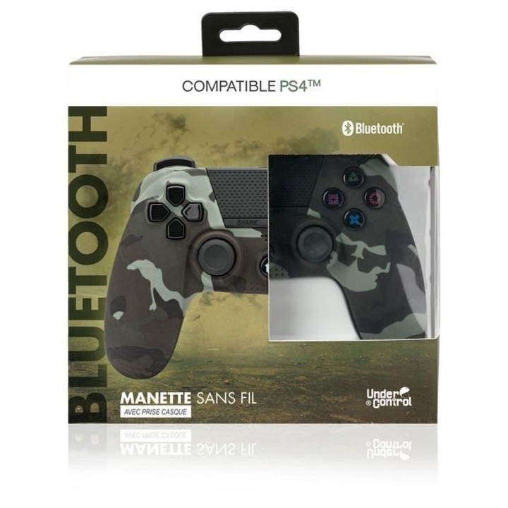 Manette Bluetooth Camouflage Under Control avec Prise Casque pour PS4