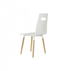 Chaise de Salle à Manger DKD Home Decor 43 x 50 x 88 cm Bois Blanc Caoutchouc Marron Clair