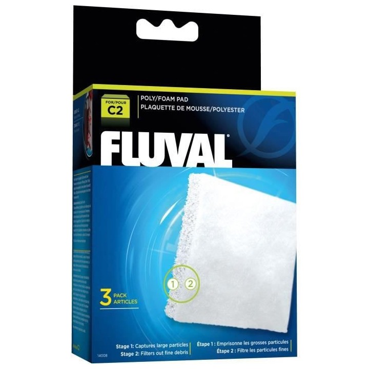 FLUVAL Plaquette mousse/polyester C2,3unité - Pour poisson