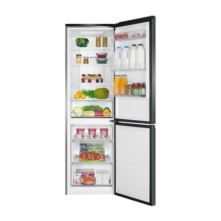 HAIER HDR3619FNPB Réfrigérateur combiné 354L - Froid ventilé - Noi
