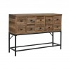 Console DKD Home Decor Noir Brun foncé Métal Sapin Bois Recyclé 120 x 34,5 x 85 cm