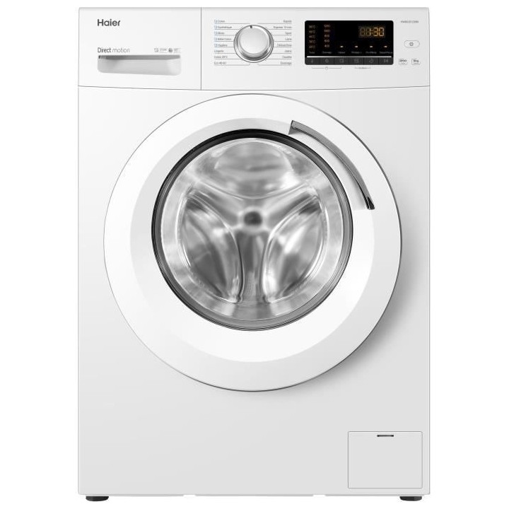 Lave-linge hublot HAIER HW80-B1239N-FR - 8 kg - Moteur direct motion -