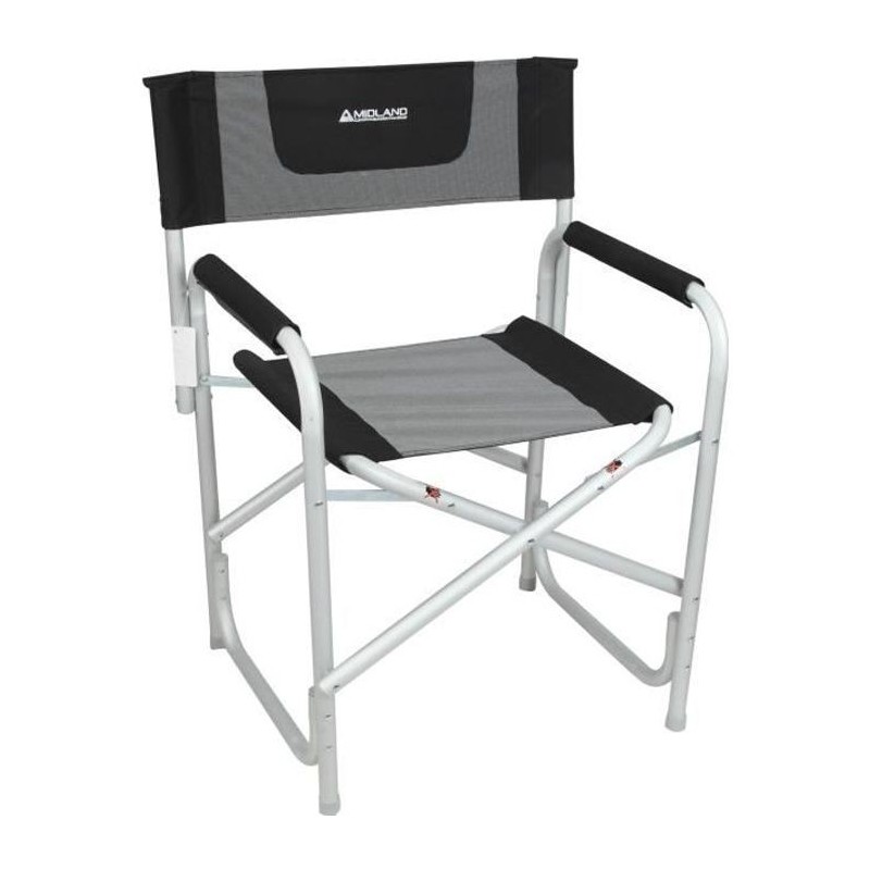 Fauteuil Director Caravaning - Aluminium - Noir chiné