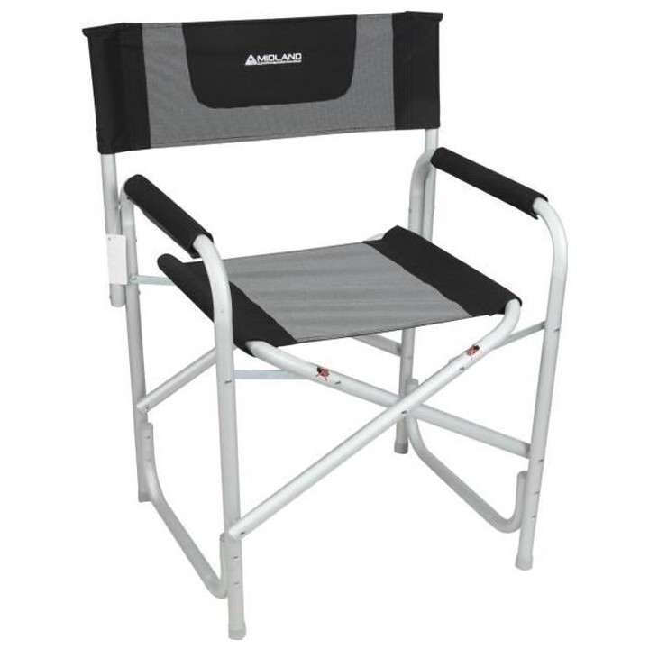 Fauteuil Director Caravaning - Aluminium - Noir chiné