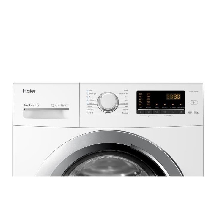 Lave-linge hublot HAIER HW90-B1239N-FR - 9 kg - Moteur direct motion -