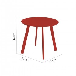 Table d'appoint Marzia 50 x 50 x 44 cm Rouge Acier