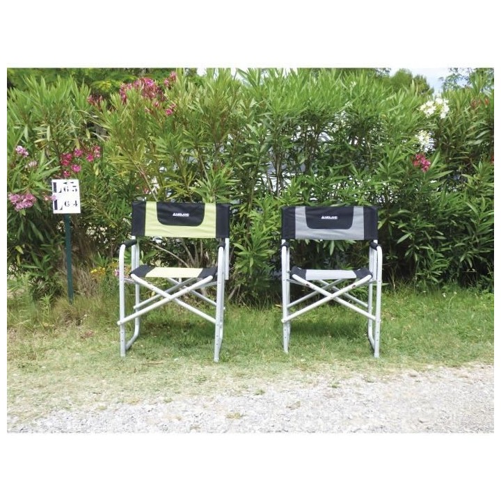 Fauteuil Director Caravaning - Aluminium - Noir chiné