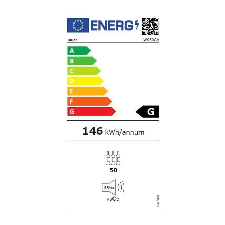 HAIER WS50GA - Cave a vin de vieillissement - 50 bouteilles - Pose lib