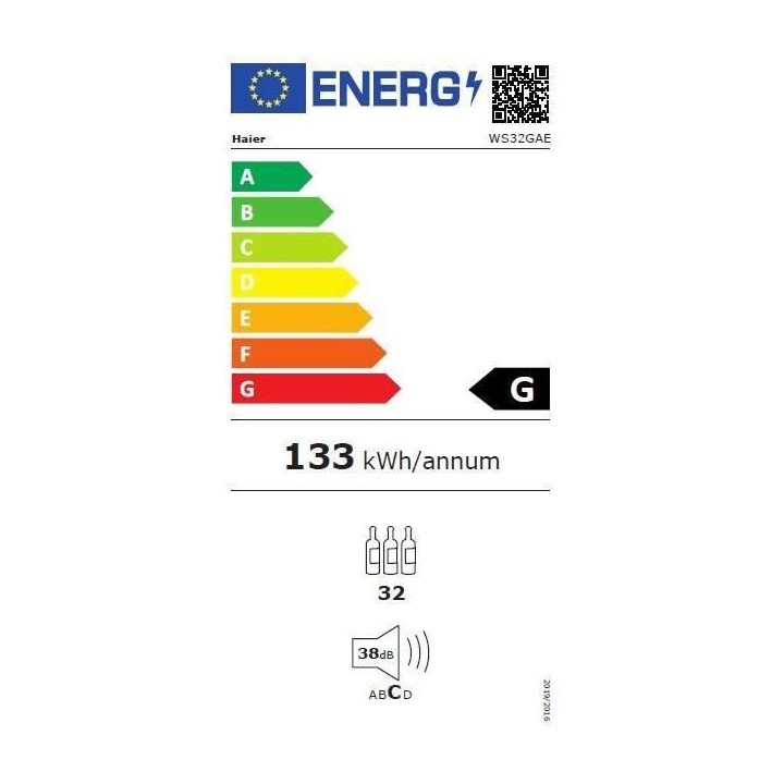 HAIER WS32GAE - Cave a vin de service - 32 bouteilles - Pose libre - L