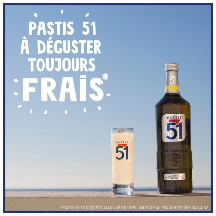 Pastis 51 - Apéritif anisé - Pastis de Marseille - 45,0% Vol. - 450c