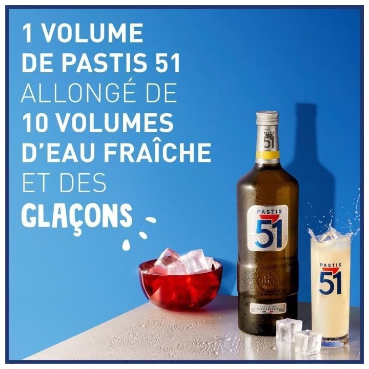 Pastis 51 - Apéritif anisé - Pastis de Marseille - 45,0% Vol. - 450c