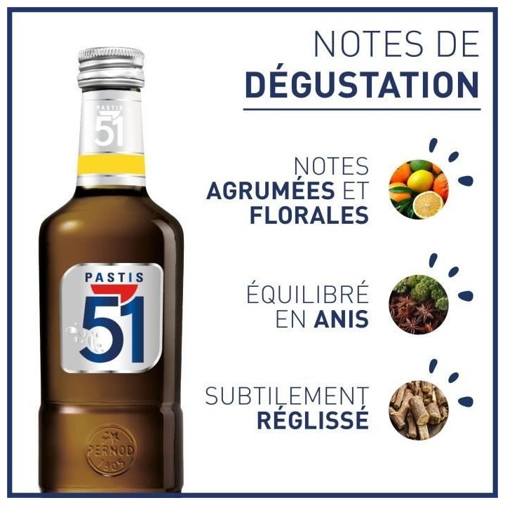 Pastis 51 - Apéritif anisé - Pastis de Marseille - 45,0% Vol. - 450c