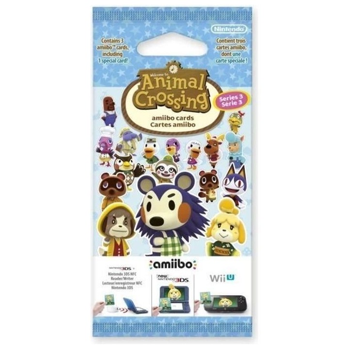 Cartes Amiibo - Animal Crossing Série 3 • Contient 3 cartes dont 1