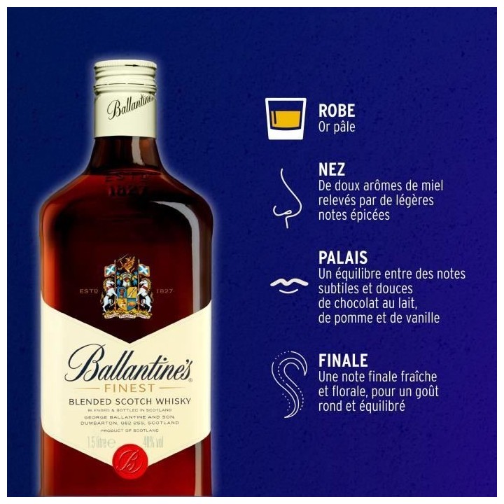 Ballantine's - Finest Whisky Ecossais - 40,0% Vol. - 150cl