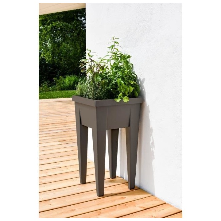 Espace Potager Veg&Table URBAN Taupe - L38,5 x P38,5 x H68 cm - 4 bouc