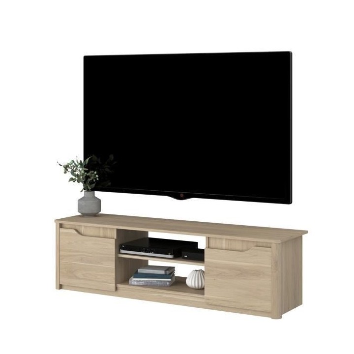 Meuble TV classique BETTY - Meuble en panneau de particules décor Che