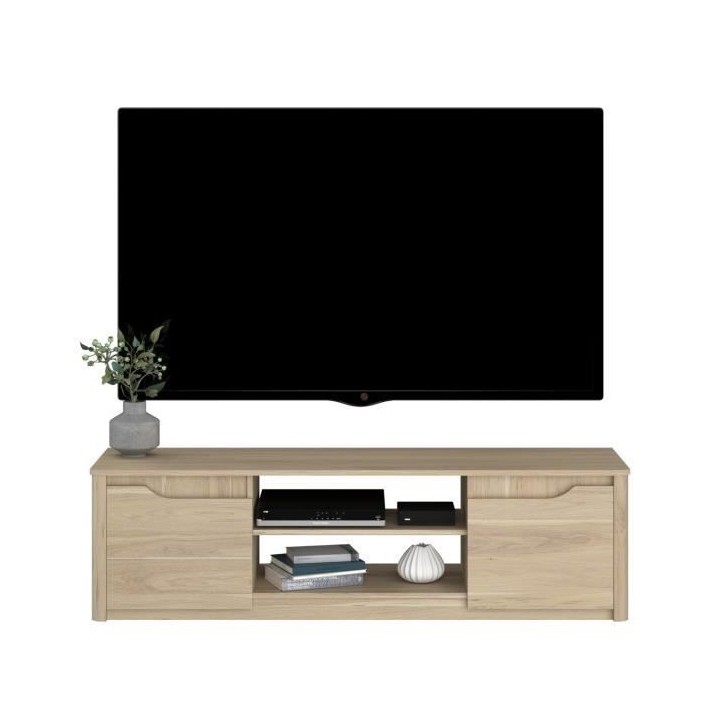 Meuble TV classique BETTY - Meuble en panneau de particules décor Che