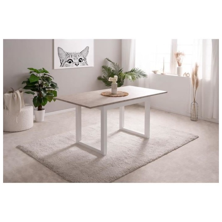 Table extensible Houston 80B - 120-160 x 75 x 80 cm - Plateau effet tr