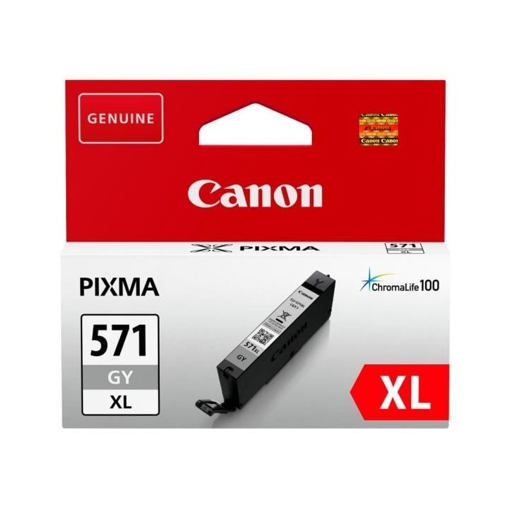 CANON Cartouche d'encre CLI-571GY XL grande capacité Gris (CLI571XL)