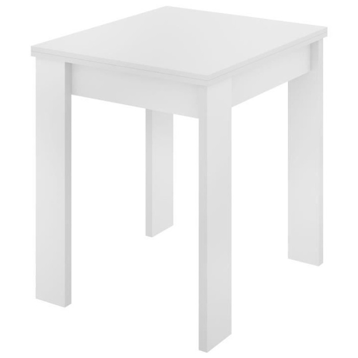 Table carré de cuisine - mélaminé - Blanc - L67 x l 67 x 79 cm