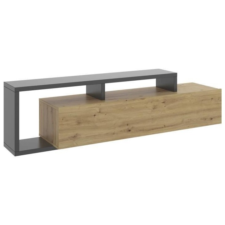 MEUBLE BAS TV 165 x 46 x 40cm - mélaminé - KRAM