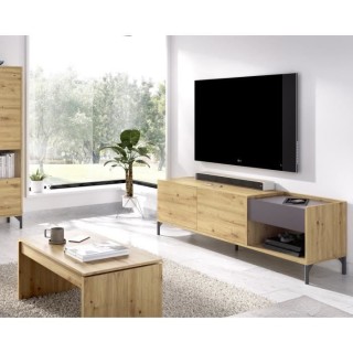 Ensemble Meuble Tv et table basse relevable- Mélaminé - LUND