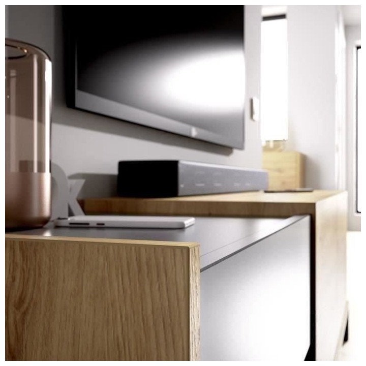 Ensemble Meuble Tv et table basse relevable- Mélaminé - LUND