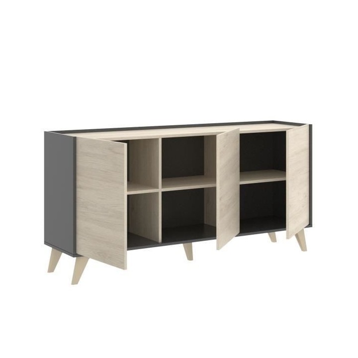 Ensemble meuble TV table basse buffet NESS - Mélaminé - Style scandi