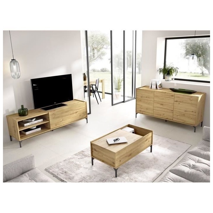Ensemble salon Meuble TV 155cm + Buffet 3 portes 155 cm + Table basse