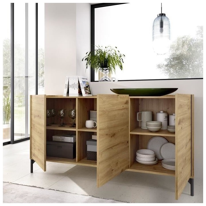 Ensemble salon Meuble TV 155cm + Buffet 3 portes 155 cm + Table basse