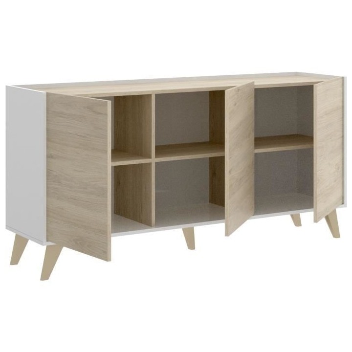 Ensemble meuble TV table basse buffet NESS - Mélaminé - Style scandi