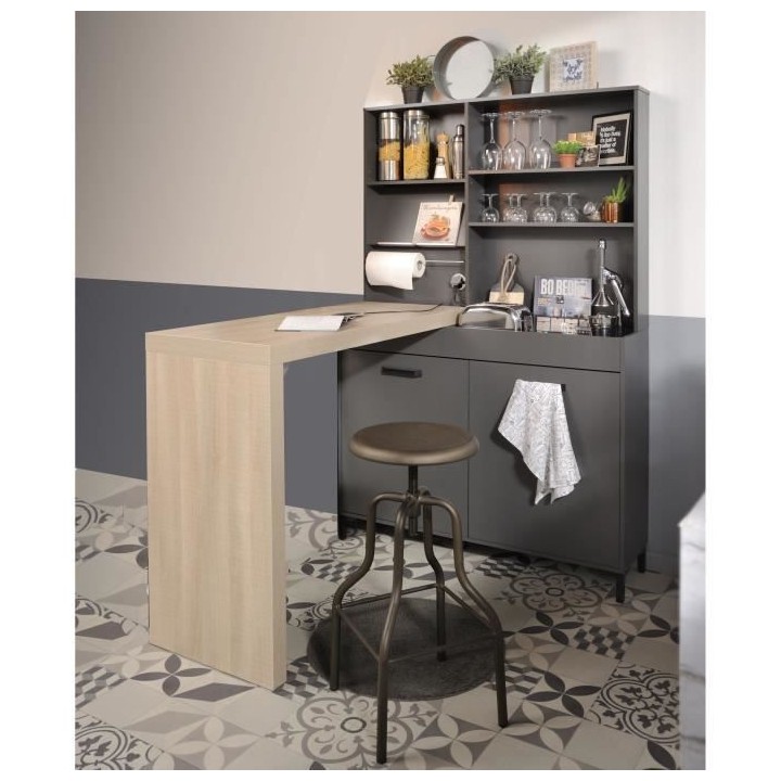 STORM Cuisine complete Compo 118 - Coloris gris ombre - L188 x P50 x H