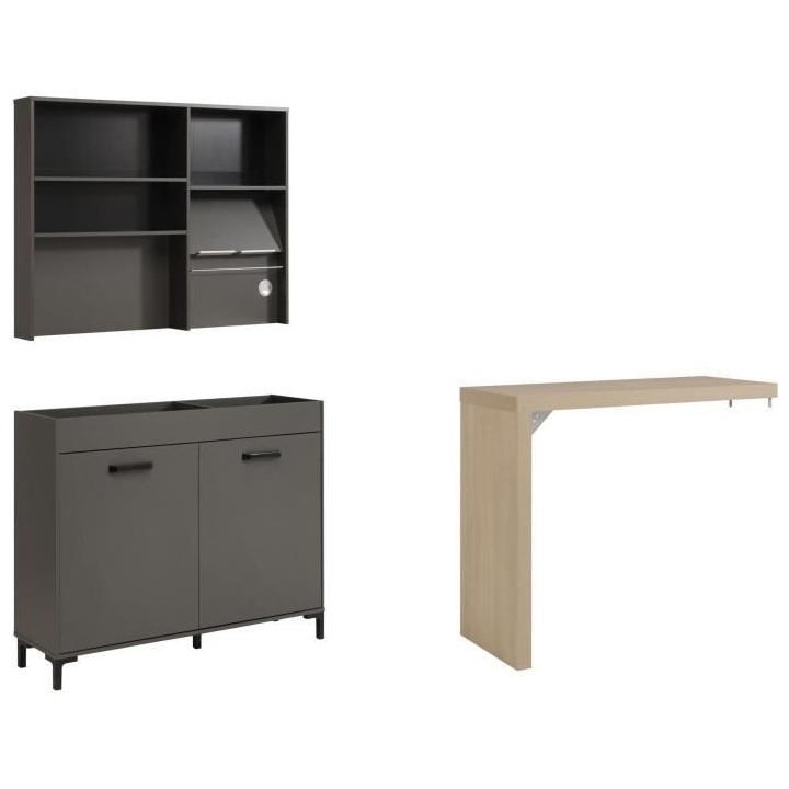 STORM Cuisine complete Compo 118 - Coloris gris ombre - L188 x P50 x H