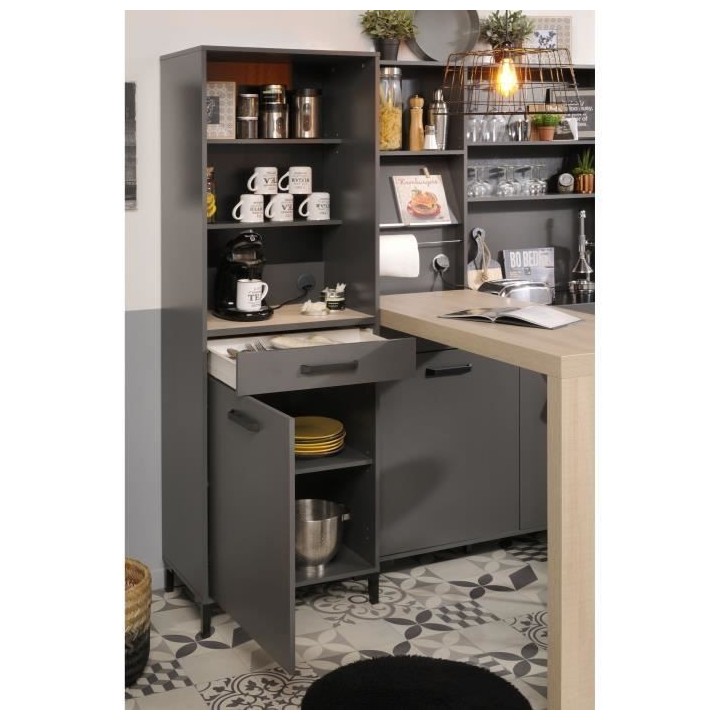 STORM Colonne - Coloris Gris ombre - L60 x P42 x H188 cm - 1 Porte + 1