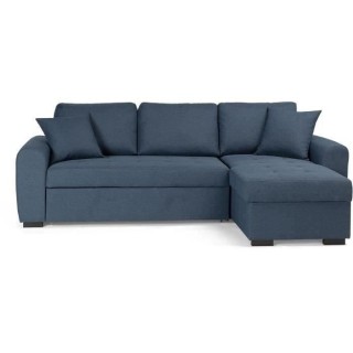Canapé d'angle convertible réversible - Tissu Bleu - HAMILTON - L 24