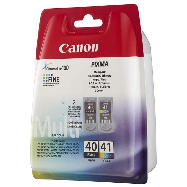 CANON Pack de 2 cartouches d'encre PG-40 / CL-41 Noir + Couleur