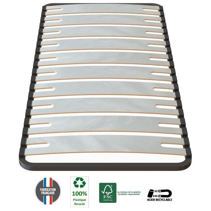 SEDAC OPTISIZE Sommier 90 x 190 cm - Tapissier a lattes - 4 cm
