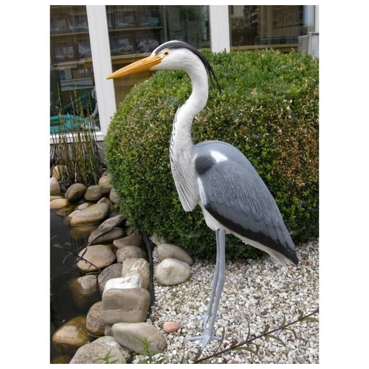 Héron décoratif - UBBINK - Résine - Hauteur 87 cm - Gris